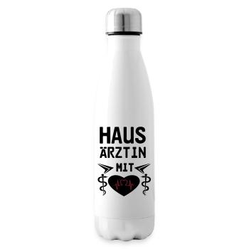Hausärztin mit Herz Geschenk - Isolierflasche - Weiß - Rechts