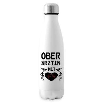 Oberärztin mit Herz Geschenk - Isolierflasche - Weiß - Rechts