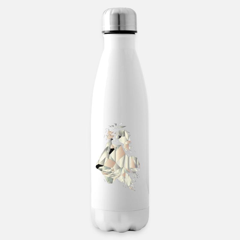 lion géométrique - Bouteille isotherme - blanc