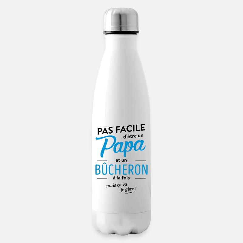 Papa bucheron - Bouteille isotherme - blanc
