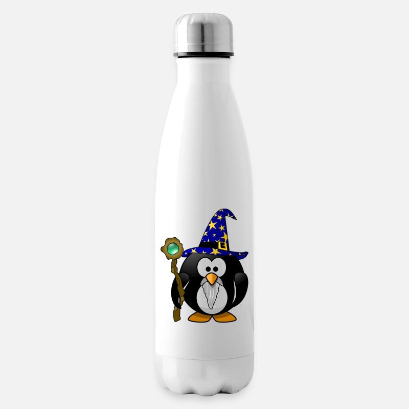 Gandalf der Pinguin mit Zauberstab! Geschenk - Isolierflasche - Weiß
