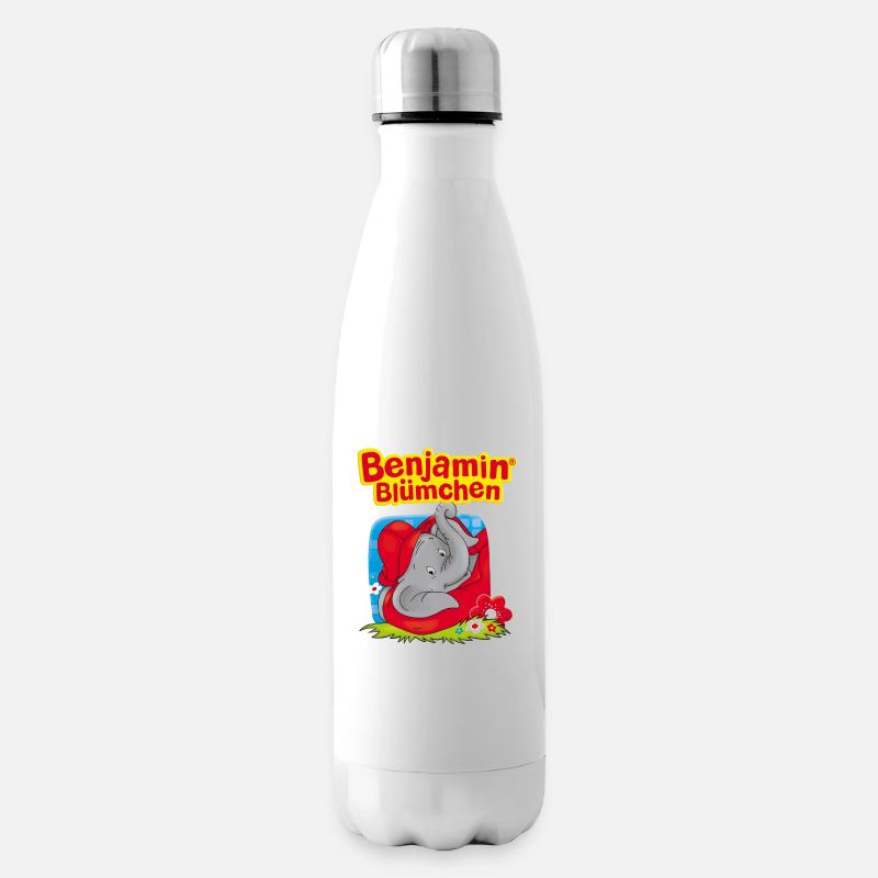 Benjamin Blümchen liegt auf der Wiese - Isolierflasche - Weiß