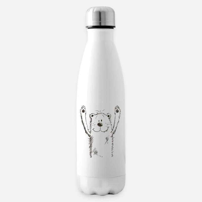 Witzer Bär I Bärchen I Teddy I Eisbär Comic - Isolierflasche - Weiß