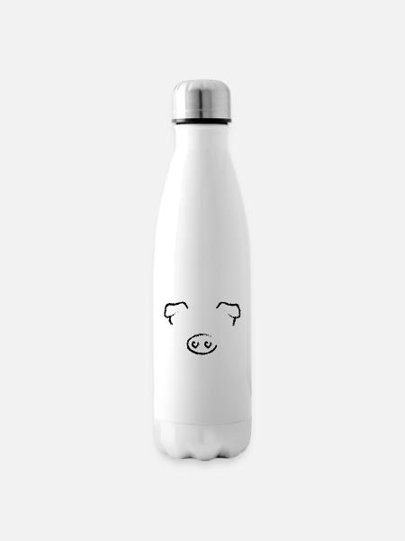 tête de porc animal - Bouteille isotherme - blanc