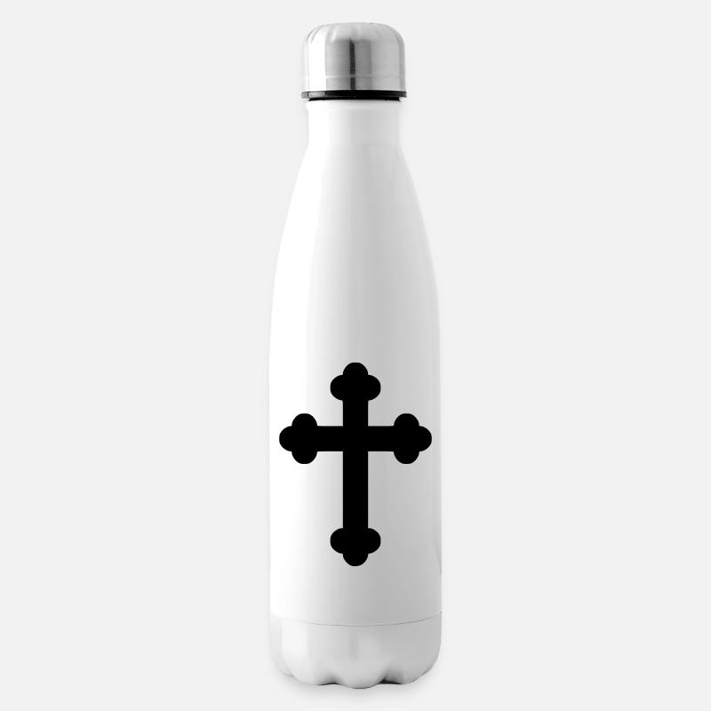 Kreuz - Isolierflasche - Weiß