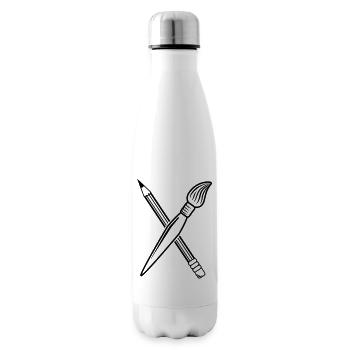 Pinsel Bleistift Kreuz - Isolierflasche - Weiß - Rechts