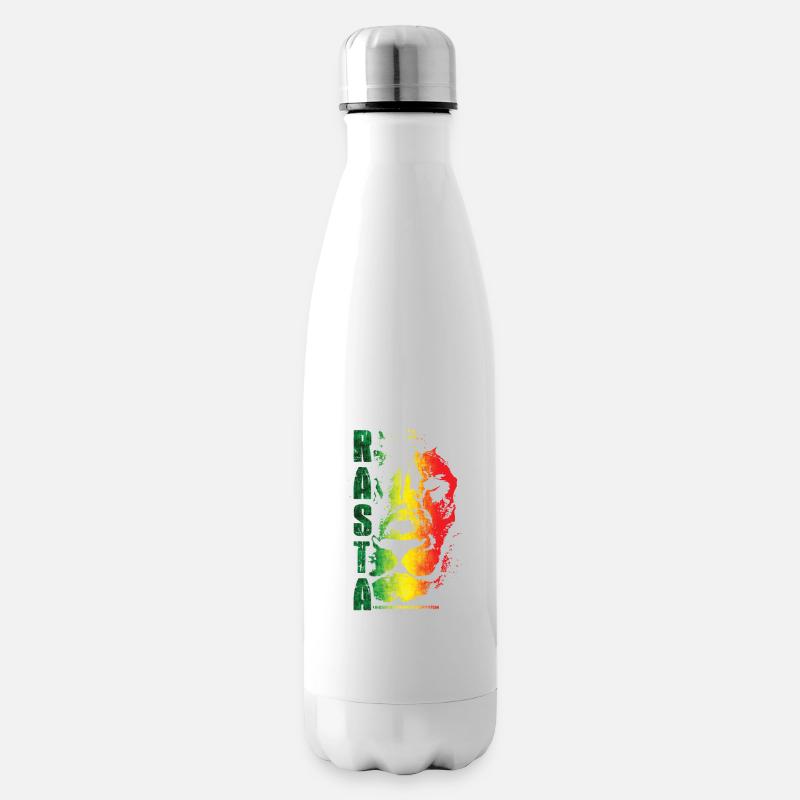 Style arc-en-ciel du lion rasta - Bouteille isotherme - blanc