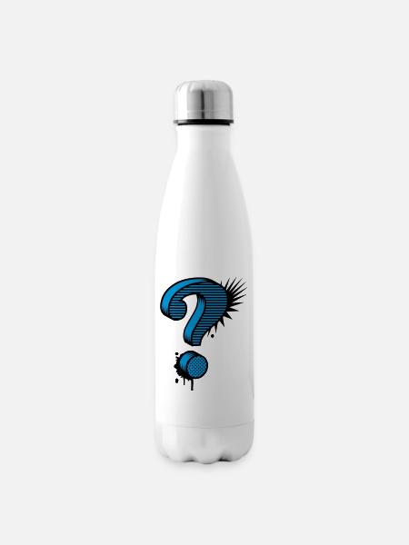 Fragezeichen Graffiti - Isolierflasche - Weiß