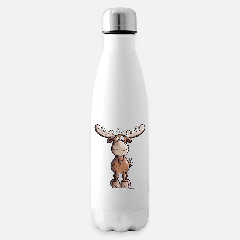 Lustiger Elch - Isolierflasche - Weiß