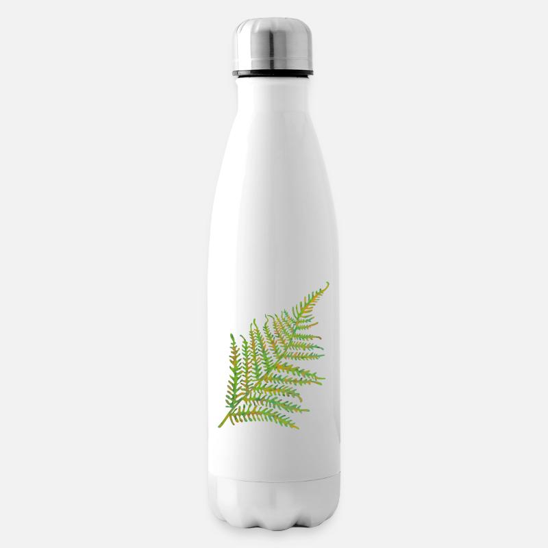 Farnkraut Blatt Motiv - Isolierflasche - Weiß