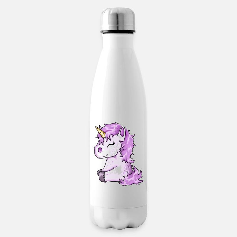 Süßes pinkes Einhorn Fohlen - Isolierflasche - Weiß