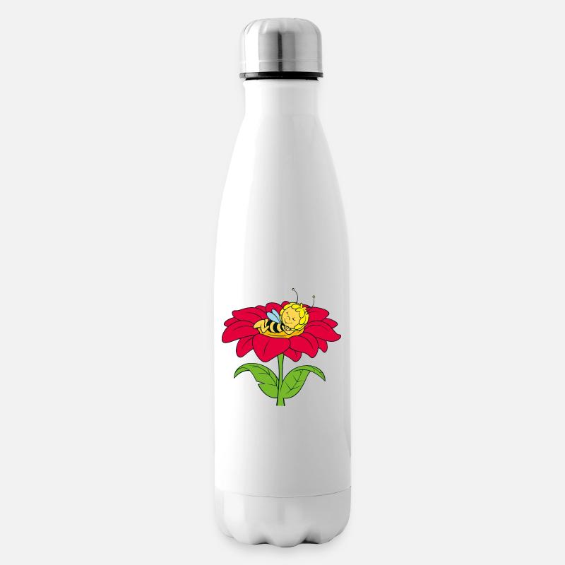 Biene Maja Schläft auf Blume - Isolierflasche - Weiß