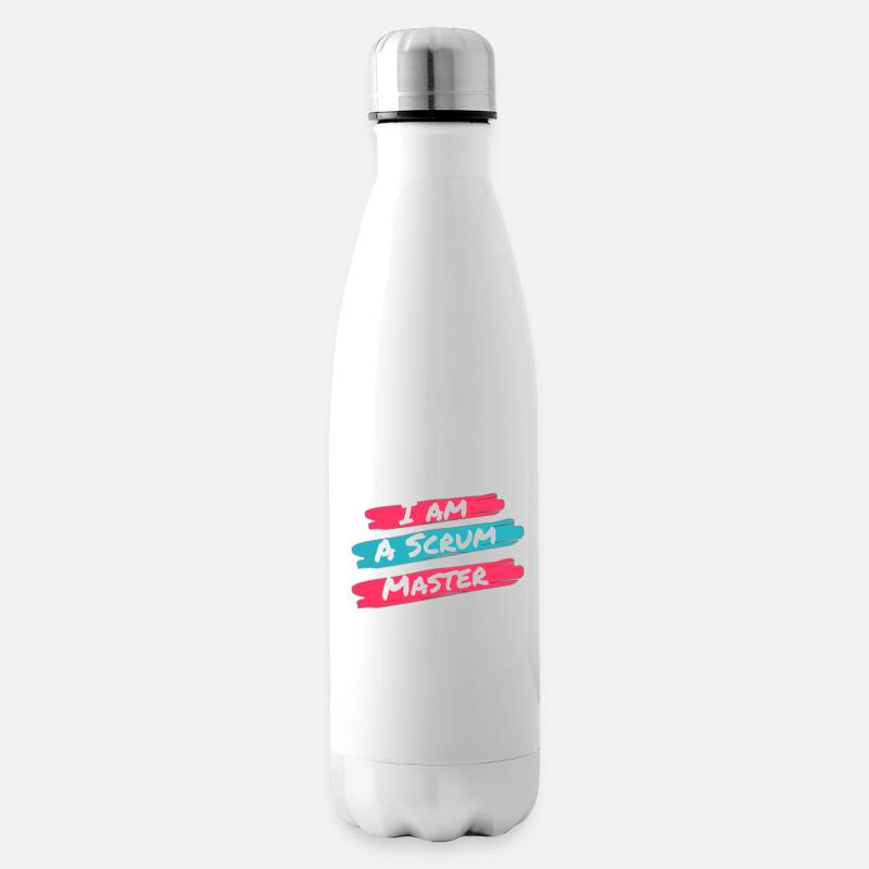 Handgemachtes Scrum Master T-Shirt - Isolierflasche - Weiß