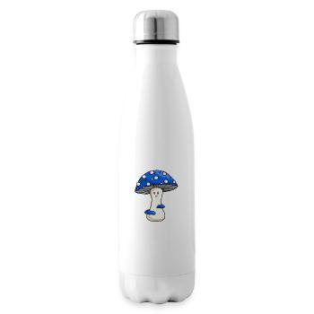 Happy Blue Toadstool - Insulated Water Bottle - white - Right