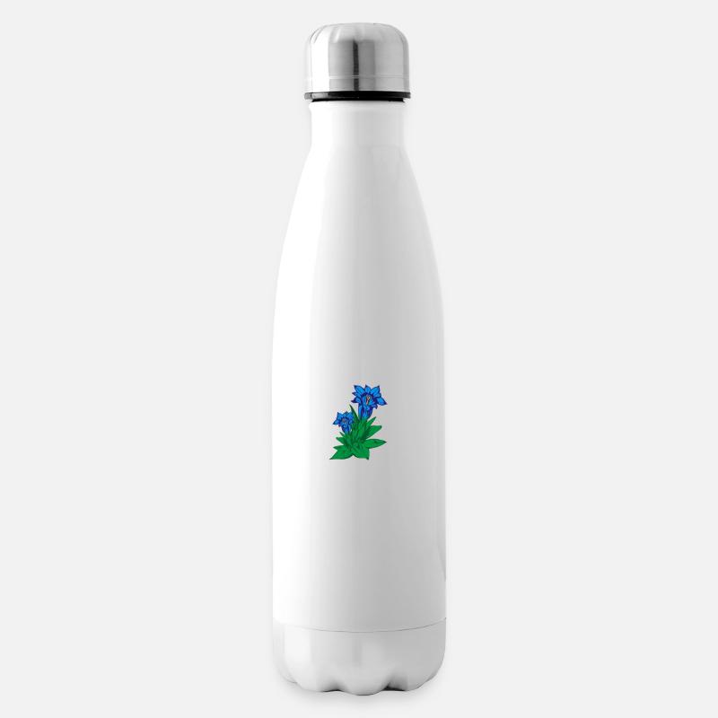 Enzian Bergblume Blume - Isolierflasche - Weiß