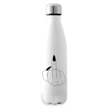 Doigt du milieu - amour - main - amour - Bouteille isotherme - blanc - Droite