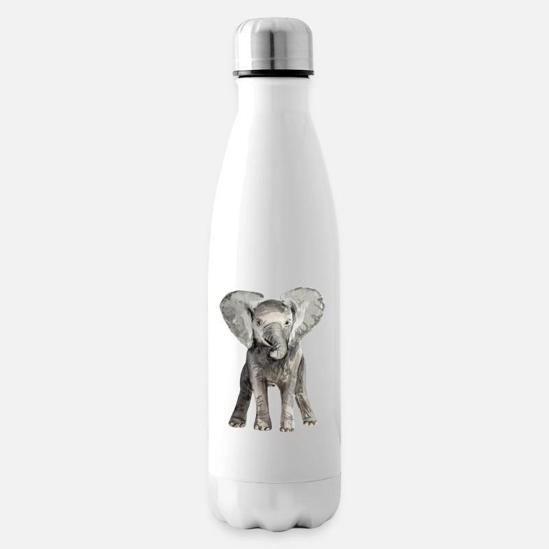 Elefant Baby - Isolierflasche - Weiß