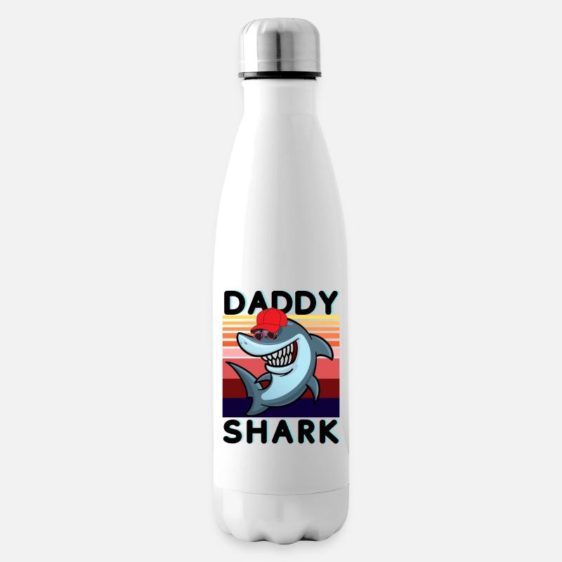 Retro Daddy Shark - Insulated Water Bottle - white
