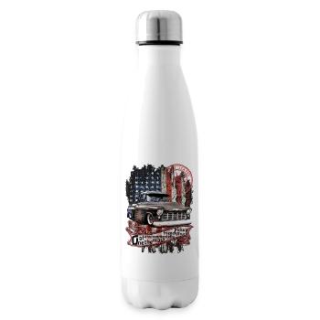 Eco-friendly American V8 Vintage Pickup - Insulated Water Bottle - white - Right