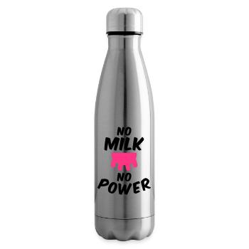 Pas de lait pas d’électricité (pis) - Bouteille isotherme - argent clair - Droite
