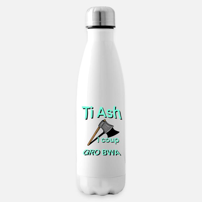 Ti ash i coup gro bwa proverbe creole 974 - Bouteille isotherme - blanc