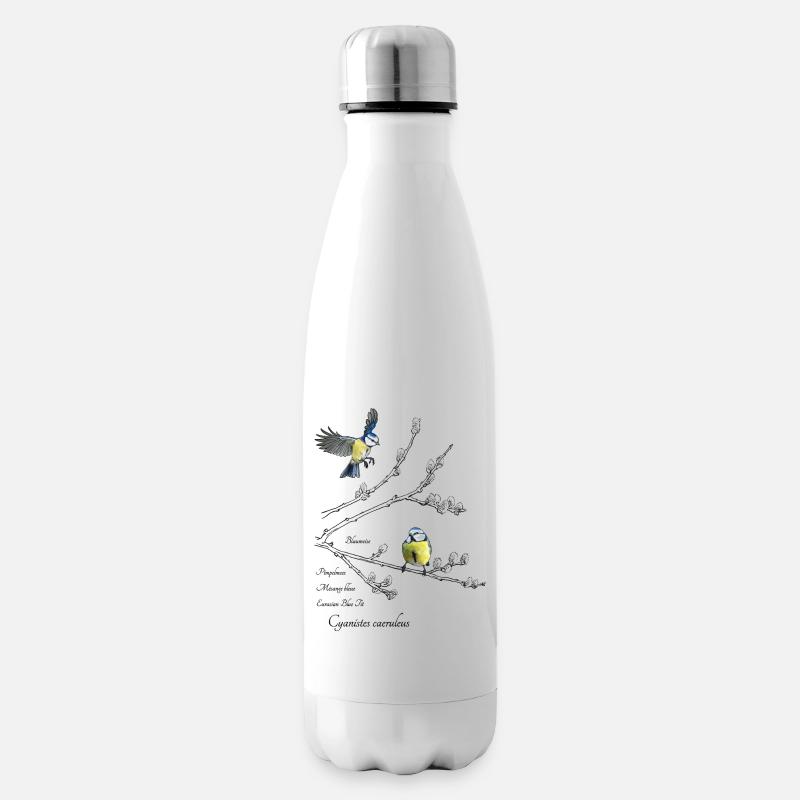 Blaumeise - Isolierflasche - Weiß