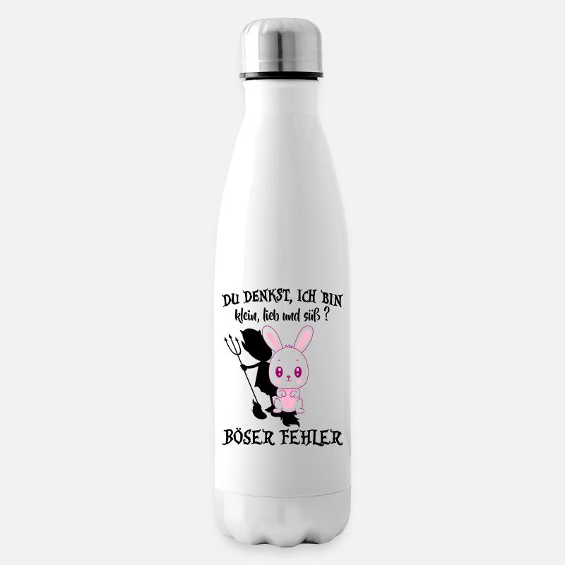 kleiner teufel devil klein lieb süß dreizack - Isolierflasche - Weiß