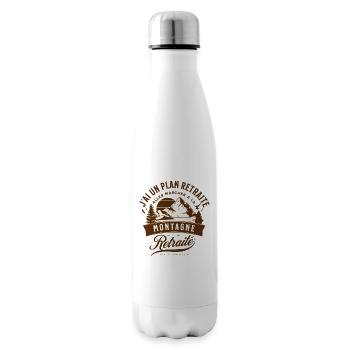 J'ai un plan retraite, aller marcher à la montagne - Bouteille isotherme - blanc - Droite