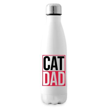 Cat Dad Logo Shield - Insulated Water Bottle - white - Right
