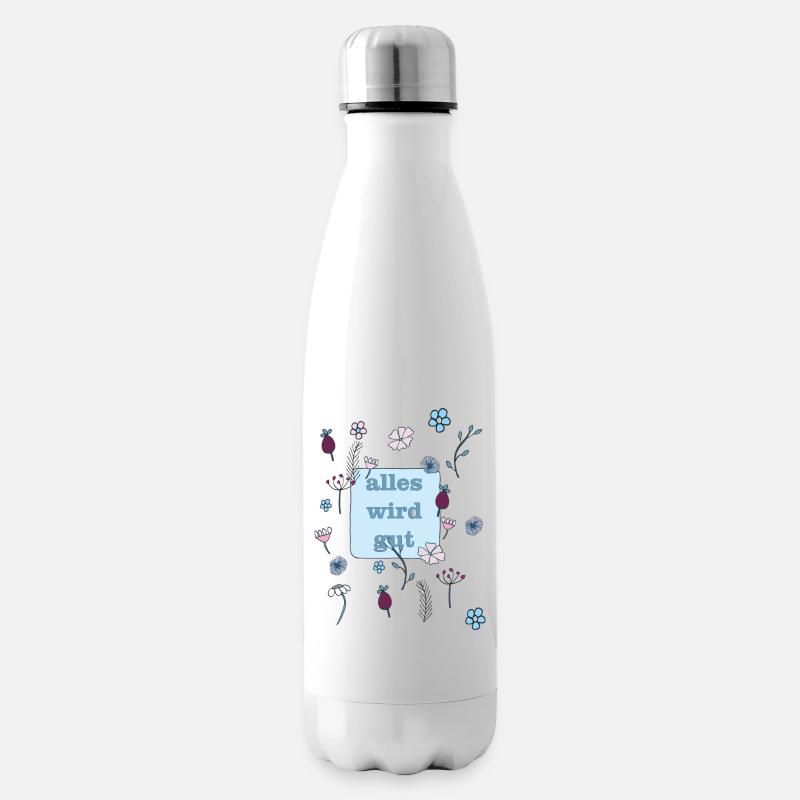 alles wird gut in blau - Isolierflasche - Weiß