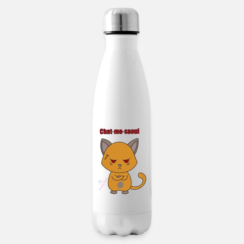 Chat me saoul - Bouteille isotherme - blanc