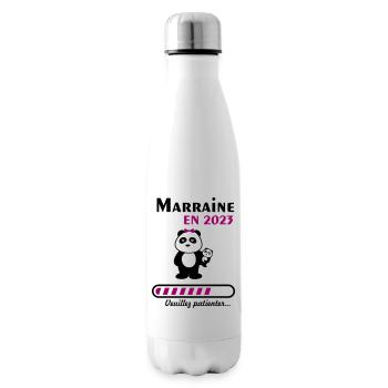 Marraine en 2023, future marraine, grossesse, bébé - Bouteille isotherme - blanc - Droite