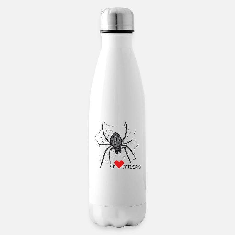 Araignée d’araignée, toile d’araignée, Halloween - Bouteille isotherme - blanc
