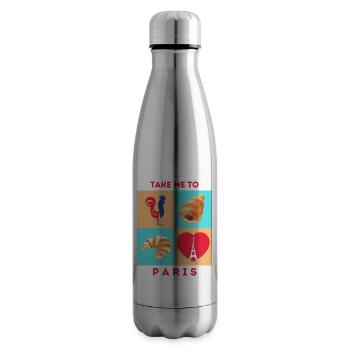 TAKE ME TO PARIS - Insulated Water Bottle - silver - Right