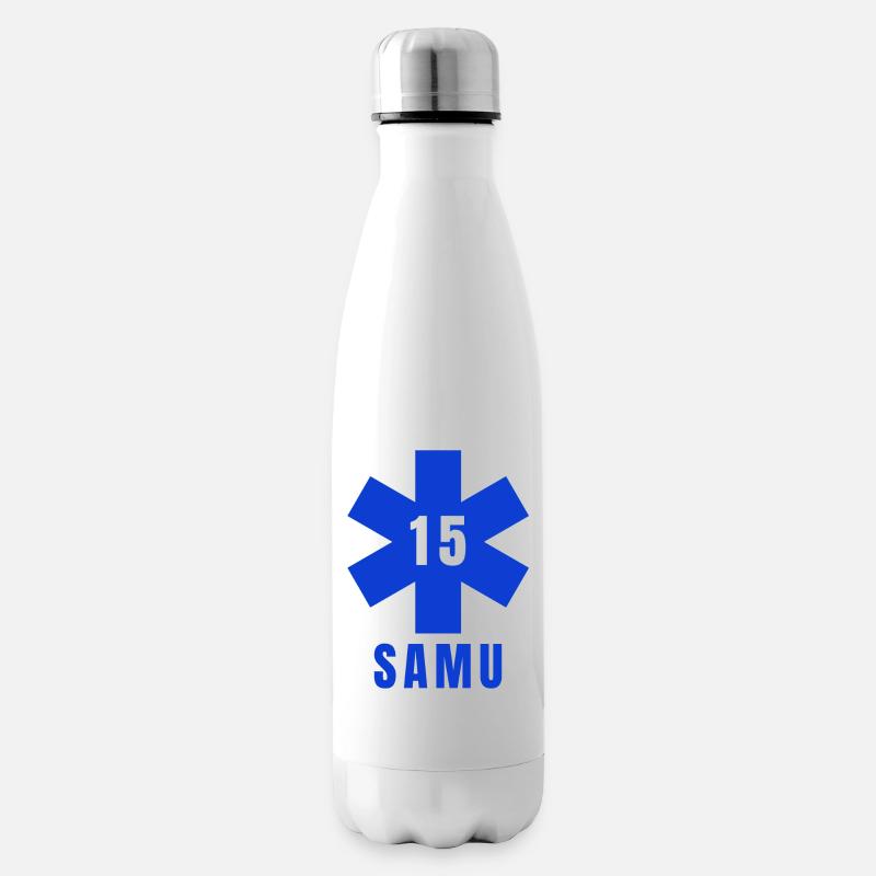 SAMU, urgences, ambulance - Bouteille isotherme - blanc