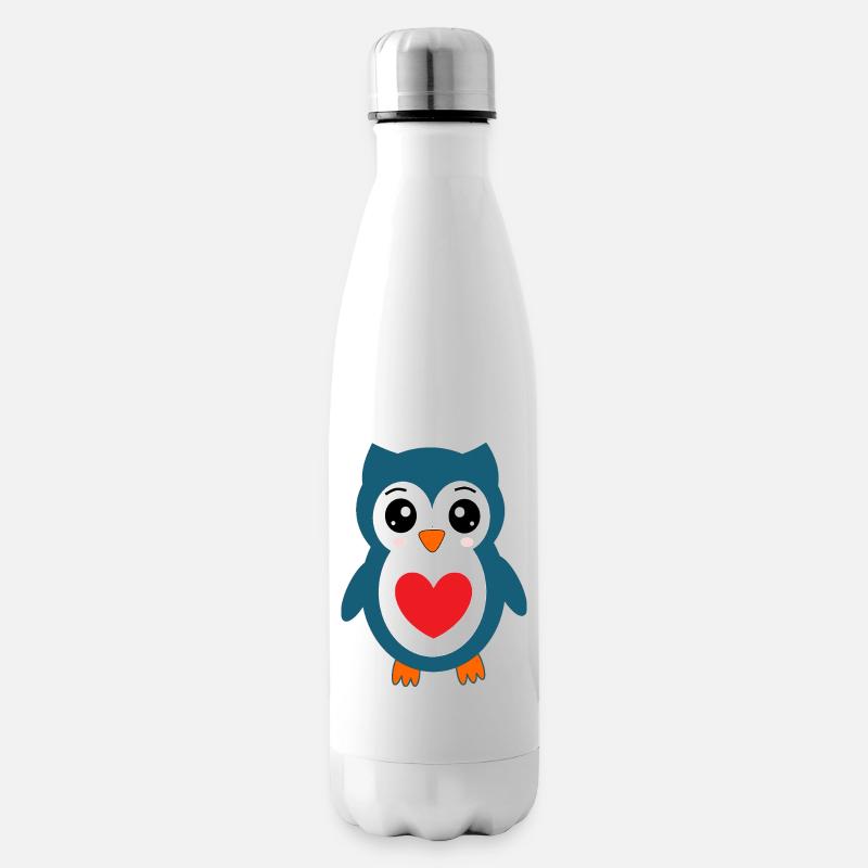 Eule blaue Eule  - Isolierflasche - Weiß