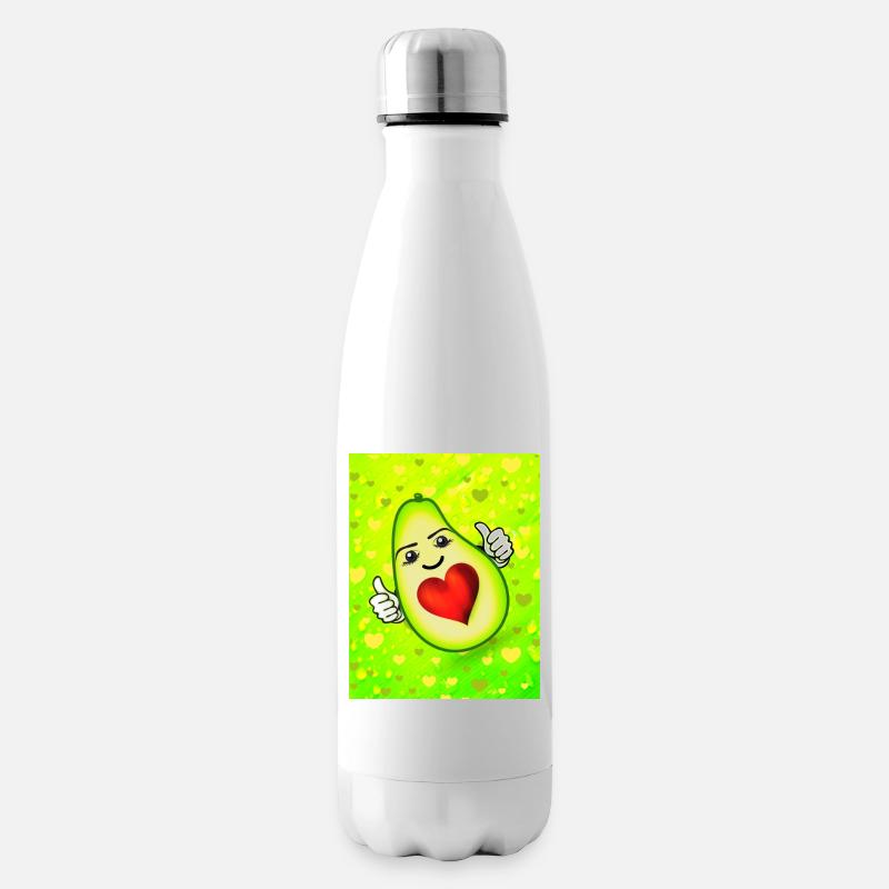 Avocat mignon avec cœur - Bouteille isotherme - blanc