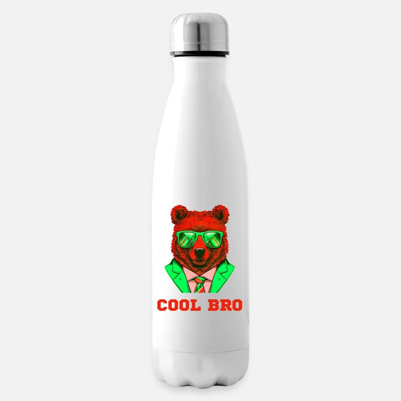 Cool Bro Bear - Bouteille isotherme - blanc