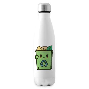 niedliches Recycling - Isolierflasche - Weiß - Rechts