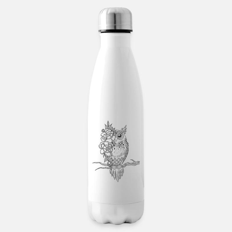 Eule - Isolierflasche - Weiß
