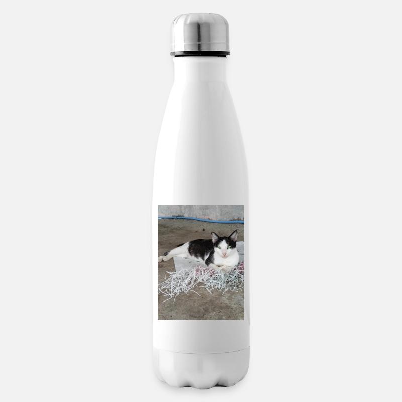 Katzen - Isolierflasche - Weiß