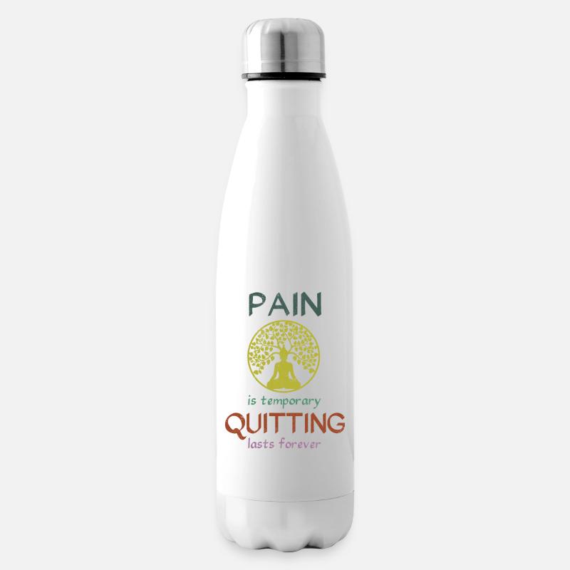 Pain is temporary quitting lasts forever Meditatio - Isolierflasche - Weiß