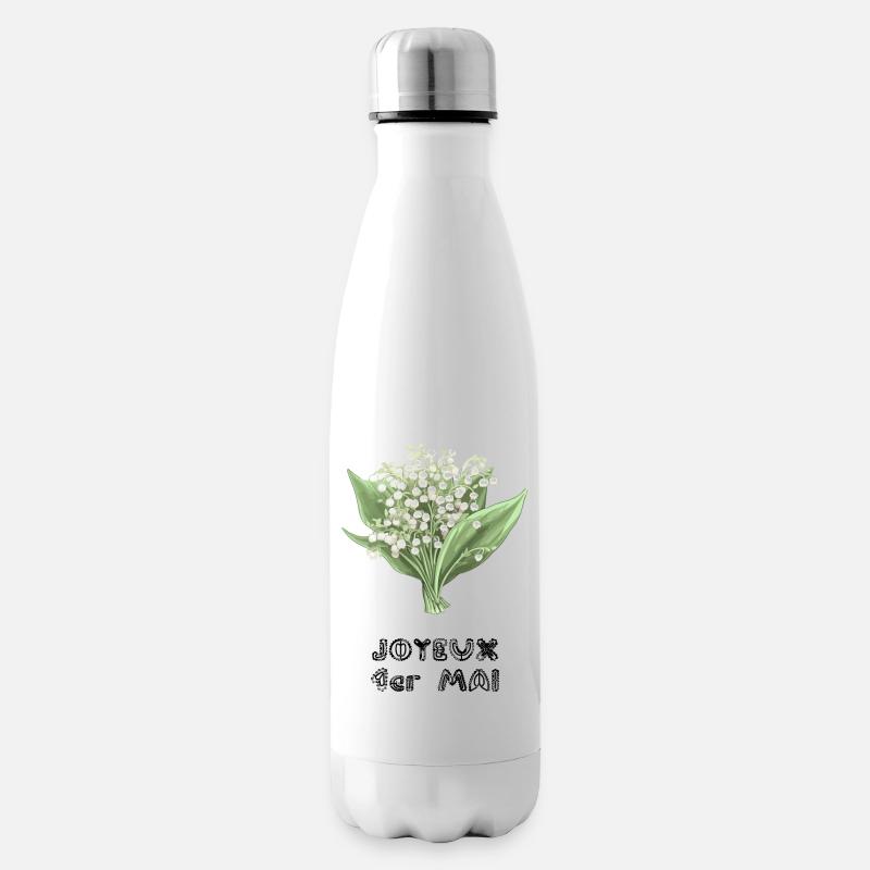 Joyeux 1er Mai - Bouteille isotherme - blanc