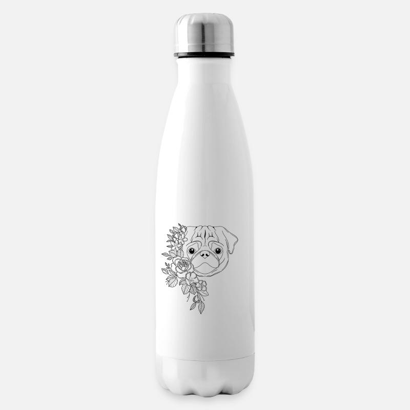 Mops - Isolierflasche - Weiß