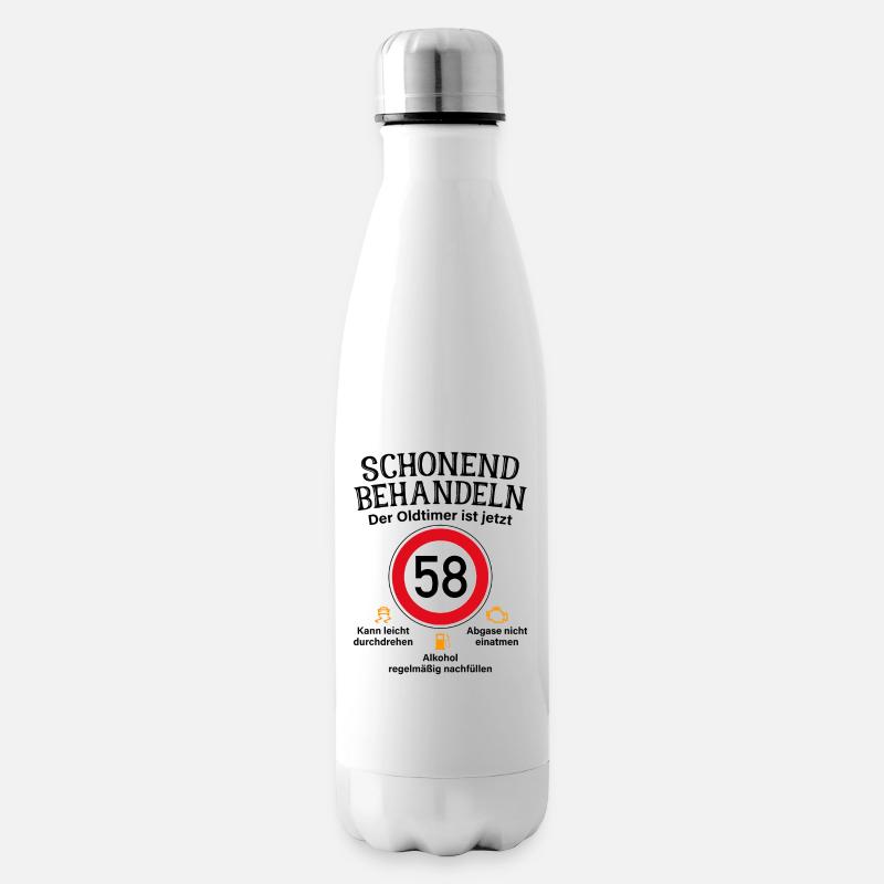 58. Geburtstag Schonend Behandeln Oldtimer Ist 58 - Isolierflasche - Weiß