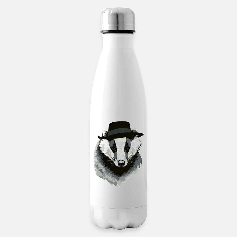 Dachs - Isolierflasche - Weiß