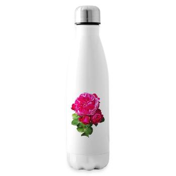 Rosarote Frühlingsrose - Isolierflasche - Weiß - Rechts