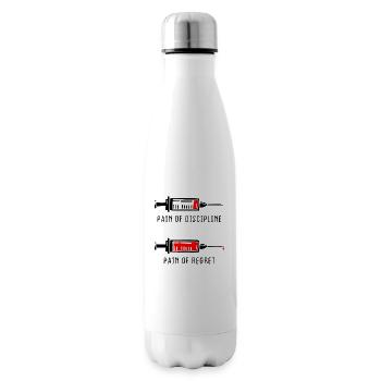 Pain Of Discipline Regret Discipline Fitness Success - Insulated Water Bottle - white - Right