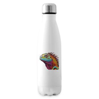 Iguanische Lebendige Farben - Bezauberndes - Isolierflasche - Weiß - Rechts