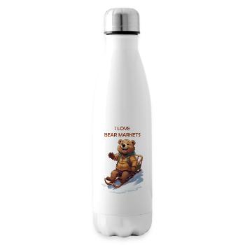 Bear Market Bear - Insulated Water Bottle - white - Right